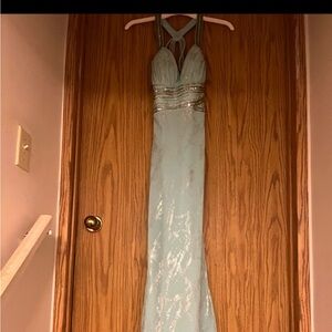 Laura light turquoise long dress